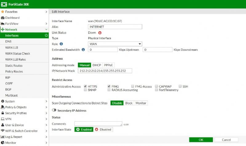 FORTIGATE METRO AYARI